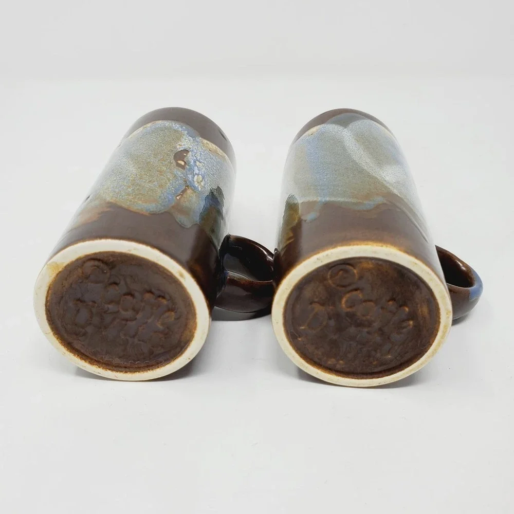 Caffe D'Vita Stoneware Vintage Glazed Expresso Mug Set of 2 Drinkware